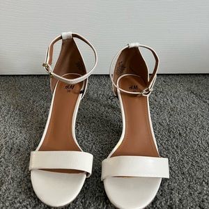 H&M White Strap Heels